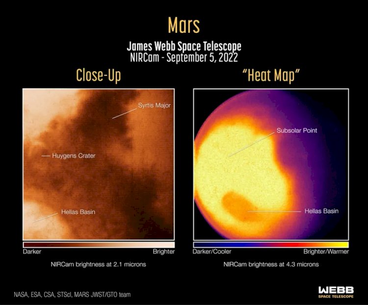 James Webb divulga suas primeiras imagens de Marte